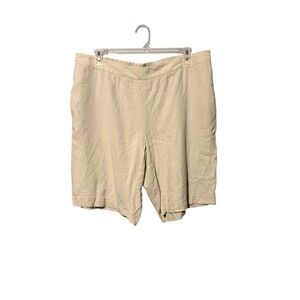 Coldwater Creek Linen Blend Pull On Shorts Size 18 Beige